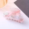 Korean Style Rhinestone-inlay Hair Claw Iridescent Acrylic Hair Claw Women Shark Clip  Travel