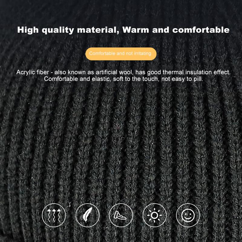 Music Hat Winter Windproof Music Cap 5.0 Bluetooth Wireless Stereo Headphones Music Hat Ear-Covering Headset Beanie Headwear
