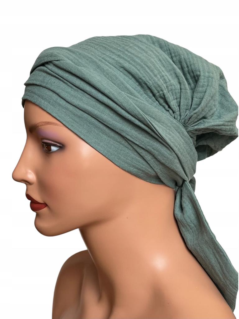 Lara 022 Women' Turban Made of Muslin Shawl Without Pattern Even After Chemotherapy