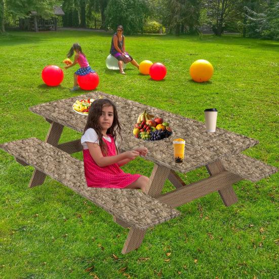 3 шт./комплект чехлов для уличных столов и стульев с принтом, водонепроницаемые, с противоскользящей эластичной лентой