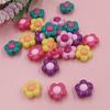 50Pcs Fashion Flower Loose Beads for Bracelet Necklace Making Jewelry Accessories Solid Color Acrylic Creative Pendant