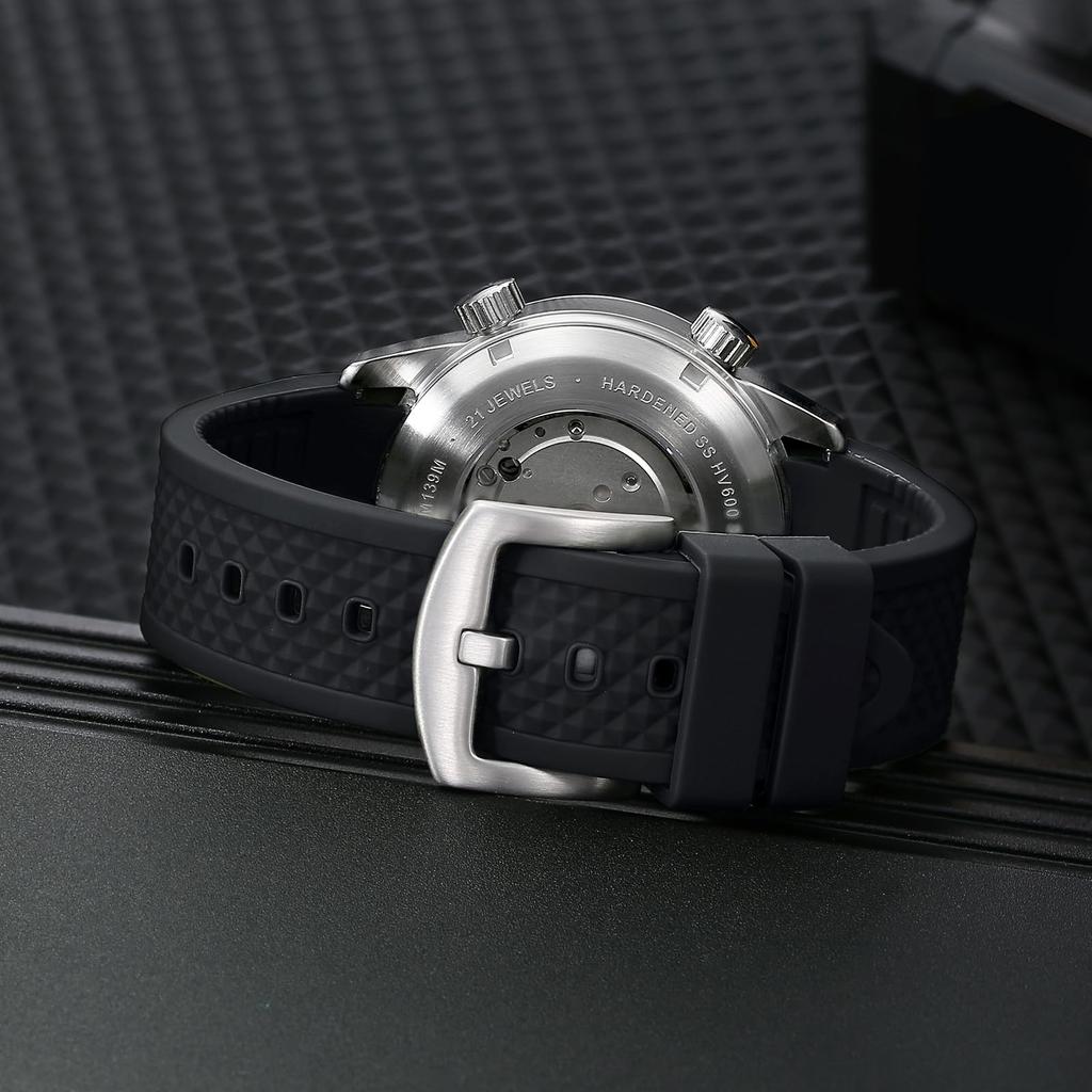 BERNY Watch Механические часы Часы Часы Автоматические часы для дайвинга 20ATM сапфировое стекло удобные силиконовые функции автоматического и ручного завода Мужские Мужские