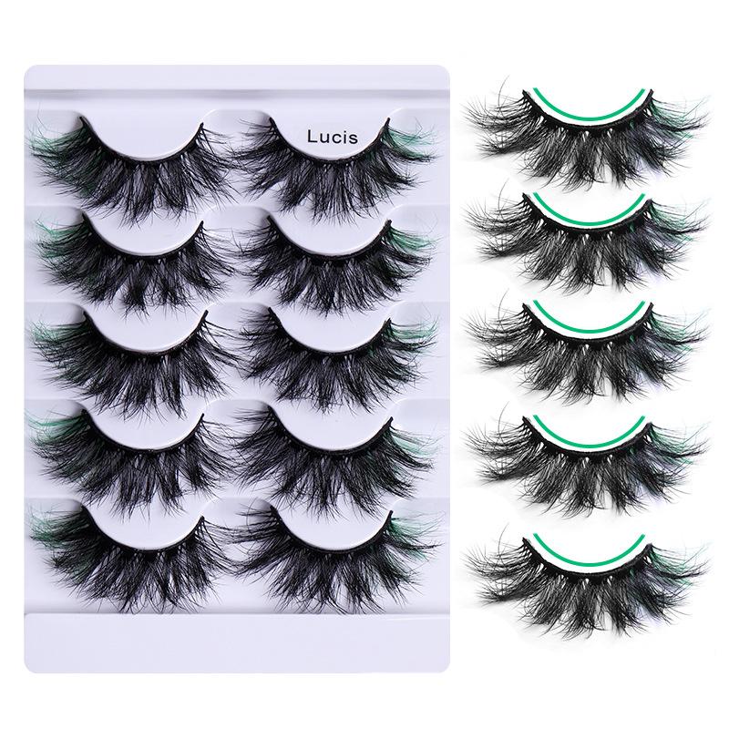 5 Pairs Of Colorful Dense Multi-Layer Soft Simulated Eyelashes, Natural Dense Curled Masquerade Eyelashes