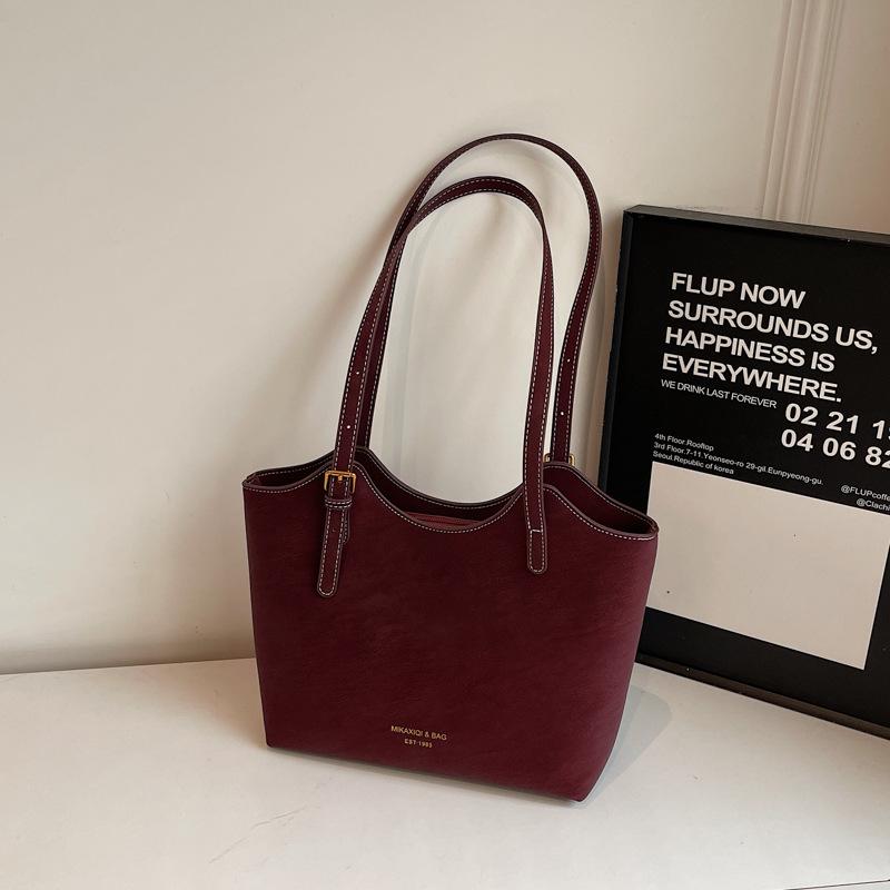 Ретро сумка большой вместимости женская зимняя новая повседневная сумка через плечо для поездок на работу простая текстурная сумка-тоут