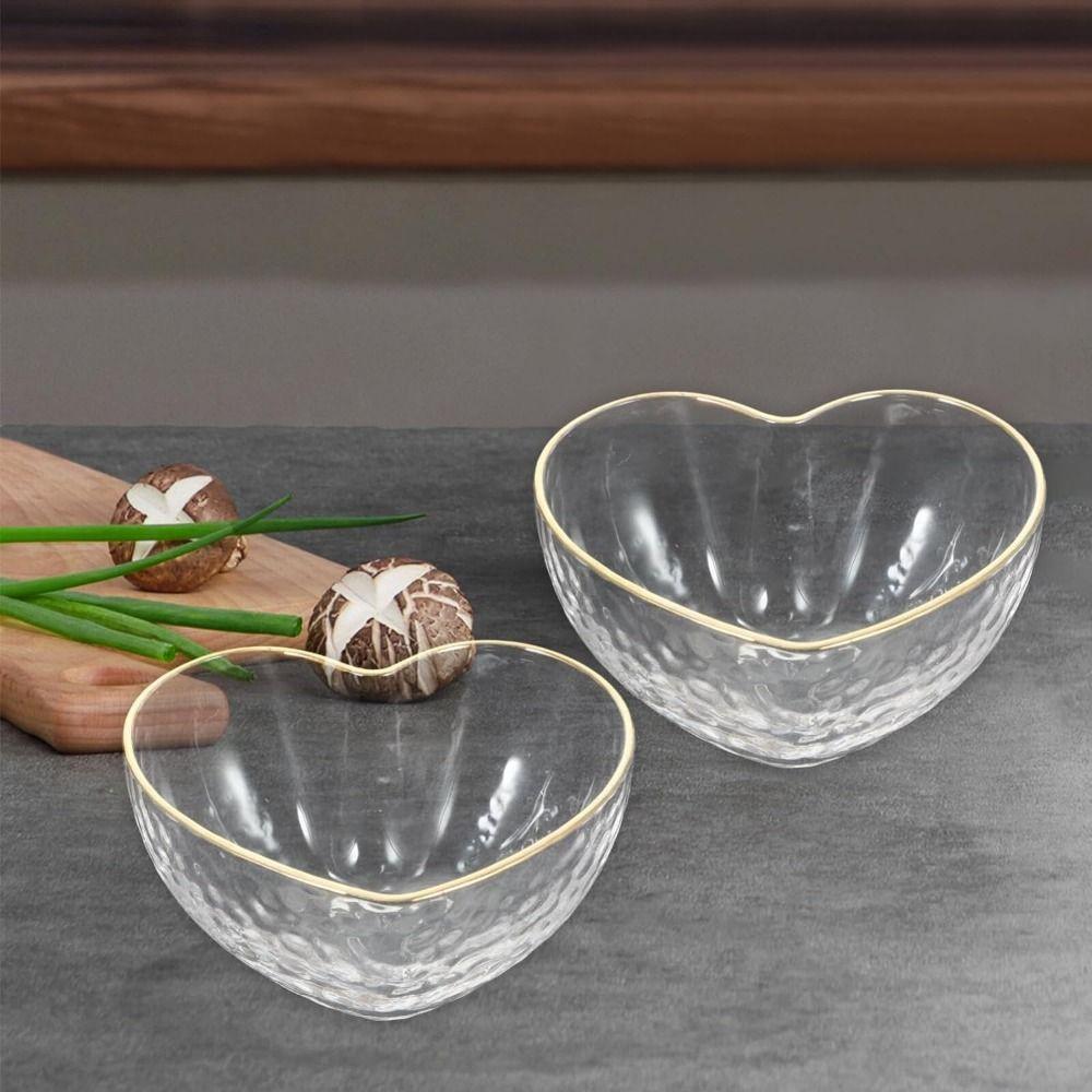 Heart Shaped Clear Serving Dish Love Heart Candy Trays Modern Glass Heart Bowl Snack