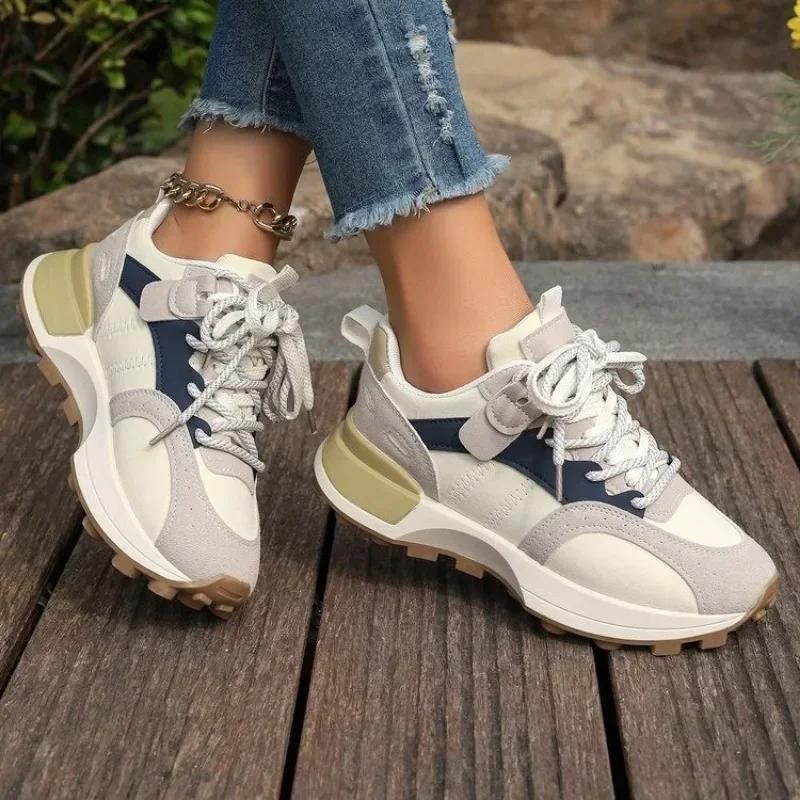 2024 Hot Sale Shoes for Women Lace Up Women's Vulcanize Shoes Outdoor Women Sneakers Mixed Colors Ladies Casual Sport Shoes