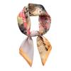 Spring and summer new simulated silk silk scarf printed small square scarf plant flower versatile fashion decorative bag binding headband silk scarf