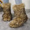 2024 Women's Winter Boots, Women's Fluffy Plush Warm Snow Boots, Luxury Shoes, Women's Fur Boots, 2024able Winter Shoes