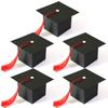 50Pcs Graduation Hat Candy Boxes with Tassels Square Chocolate Goodies Snack Paper Storage Boxes Party Favors Treat Packaging Boxes
