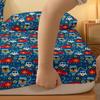 First 1Pc Aid Car Pattern Brushed Fitted Sheet, Bedroom Cartoon Anime Printed Bedspread, Bedding Not Include Pillowcase