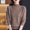 Женский вязаный свитер с высоким воротом, однотонный, элегантный стиль, длинный рукав, стандартная длина, мода осень/зима, кардиган-пуловер