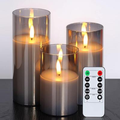 3 шт. беспламенная свеча, светодиодный ночник с дистанционным управлением, мерцающий эффект пламени, свечи на батарейках, украшения для вечеринки