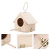 Wooden Bird House with Perch Outside Hanging Natural Wood Bird House for Small Birds