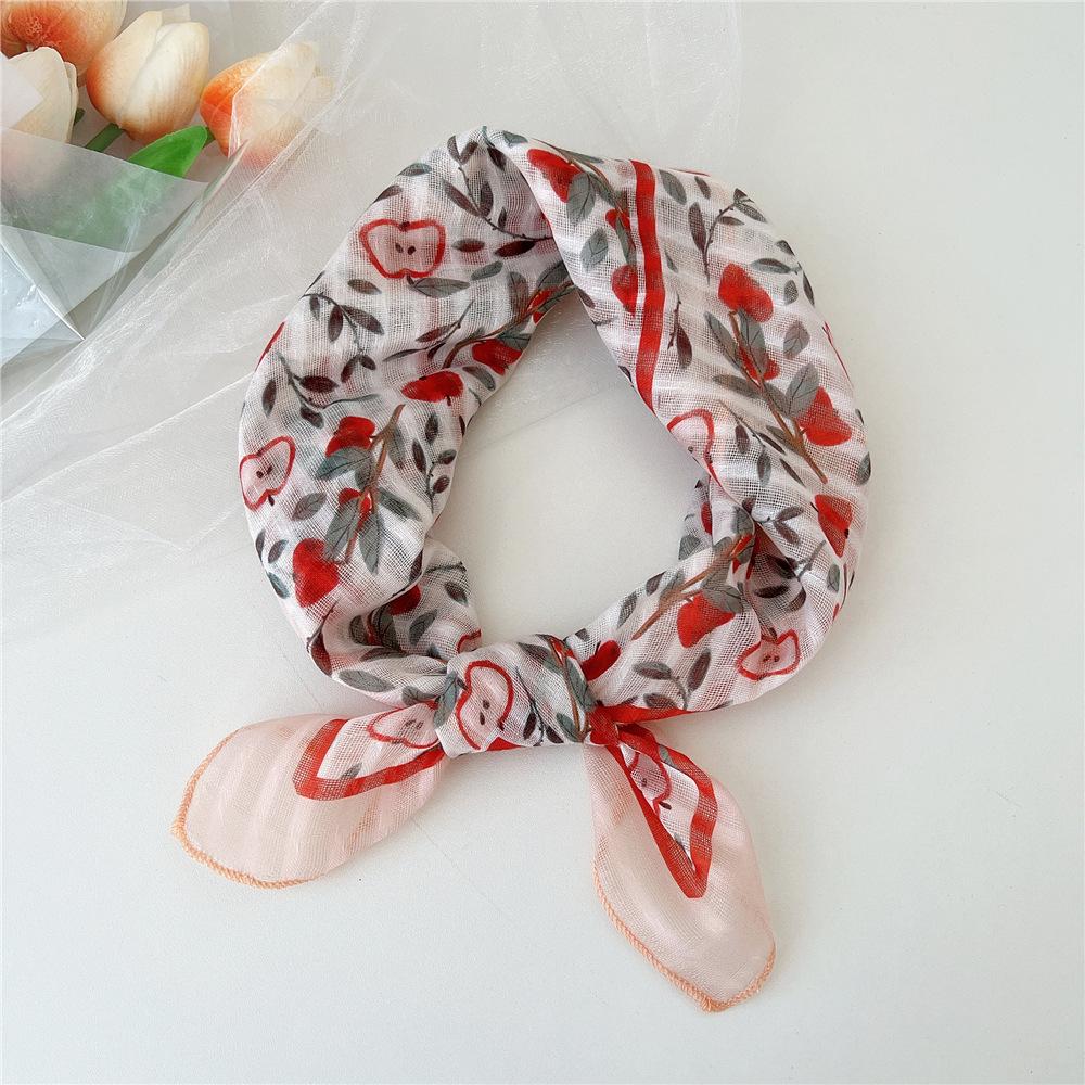 Маленький квадратный шарф из хлопка и льна, шелковый шарф, женский, весна и осень, новый стиль, художественный и универсальный, модный, темпераментный шарф-повязка на голову