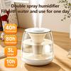 3-liter Dual Spray Humidifier with Silent Digital Display Humidity, Home Bedroom Colorful Atmosphere Light Aromatherapy Machine