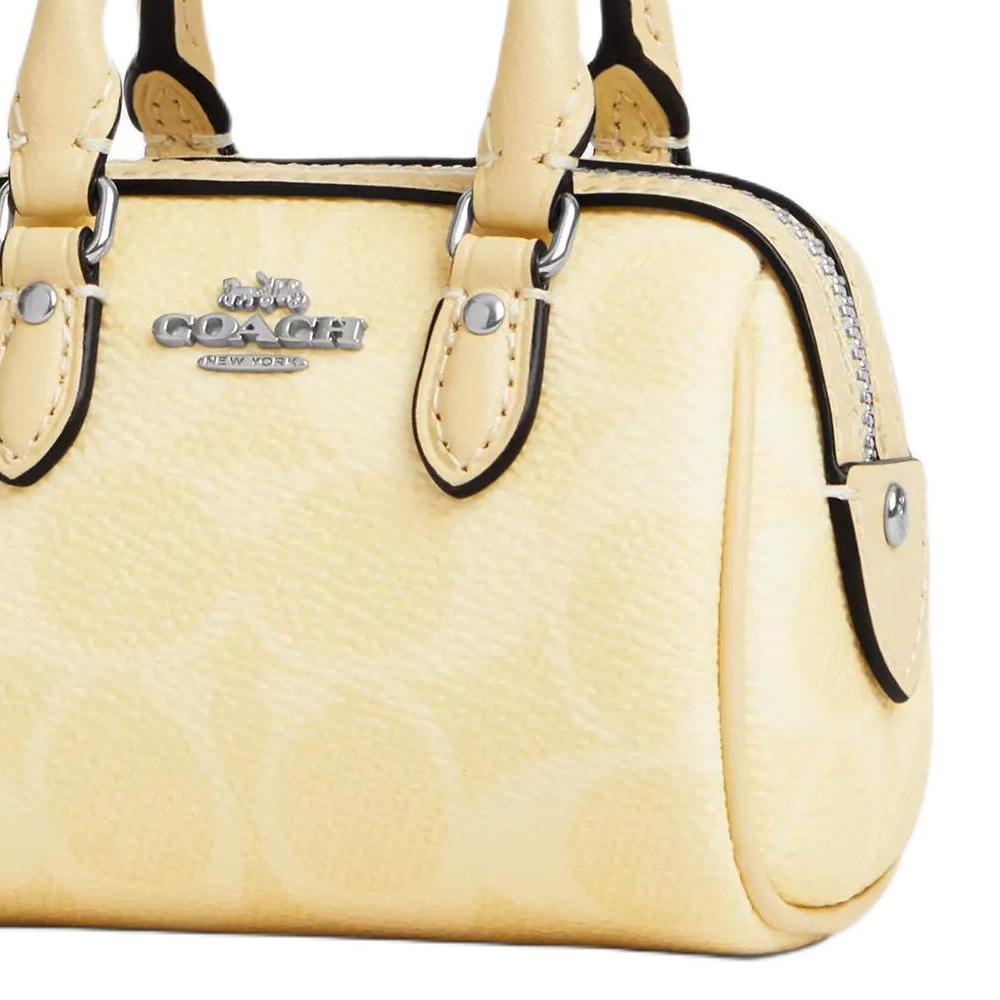 New COACH Rowan Leather Bag Accessory Mini Women's Yellow CX068-SVMN0