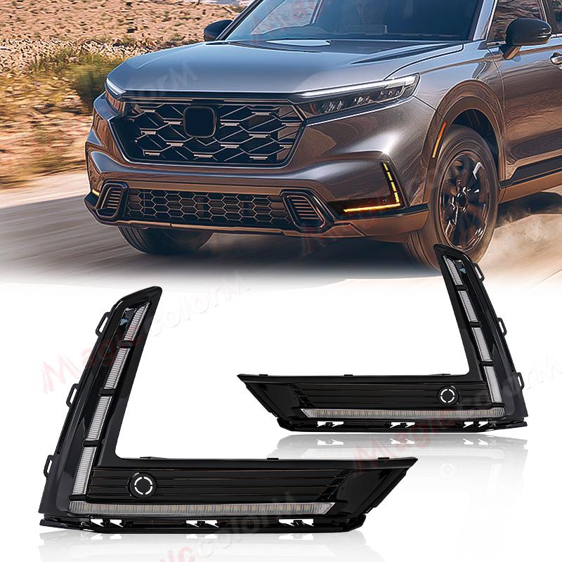 Для Honda CRV CR-V 2023 светодиодные дневные ходовые огни DRL дневные ходовые огни динамические поворотные противотуманные фары белые желтые синие автомобильные аксессуары