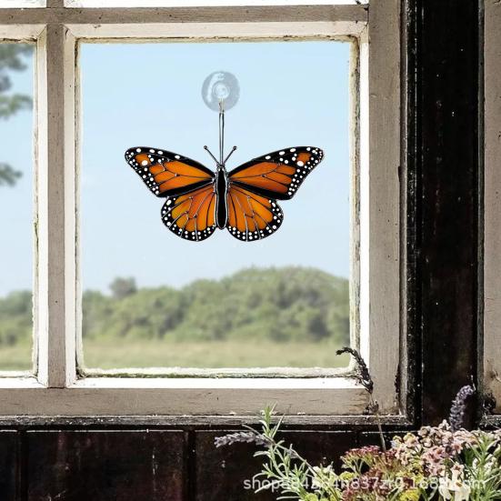 Butterfly Sun Catcher Window Hanging Ornament Handmade Acrylic Butterfly Suncatcher for Balcony Bedroom Decoration