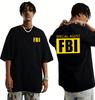 Мужская одежда Горячая Распродажа Веселый Дизайн FBI Узор Печатный Хлопковый Футболка Уличный Повседневный С коротким рукавом Круглый Вырез Футболка Топ