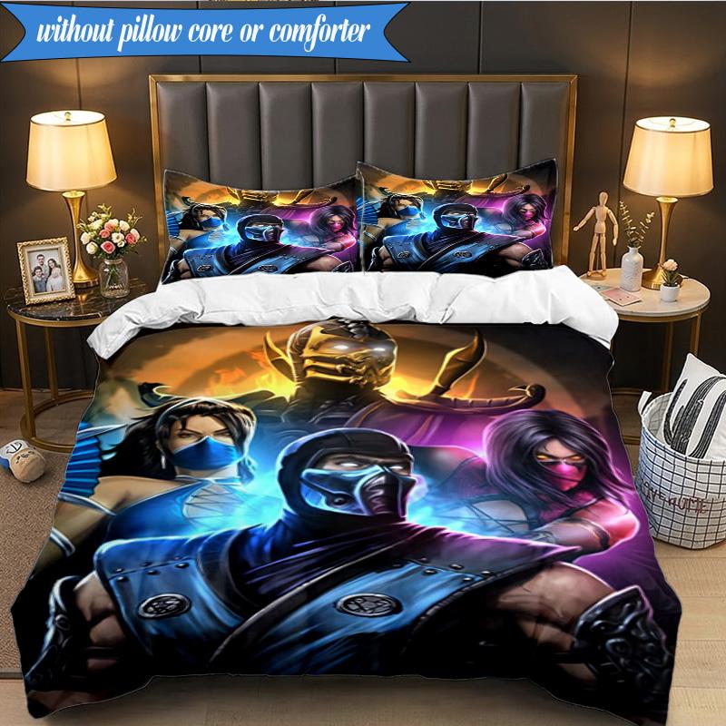 Warriors Of The Mortal Kombat 3pcs K-pop music group Bedding set,Ideal for Bedroom, Dormitory,Including Duvet Cover And 2pcs Pillowcases,Fan gifts