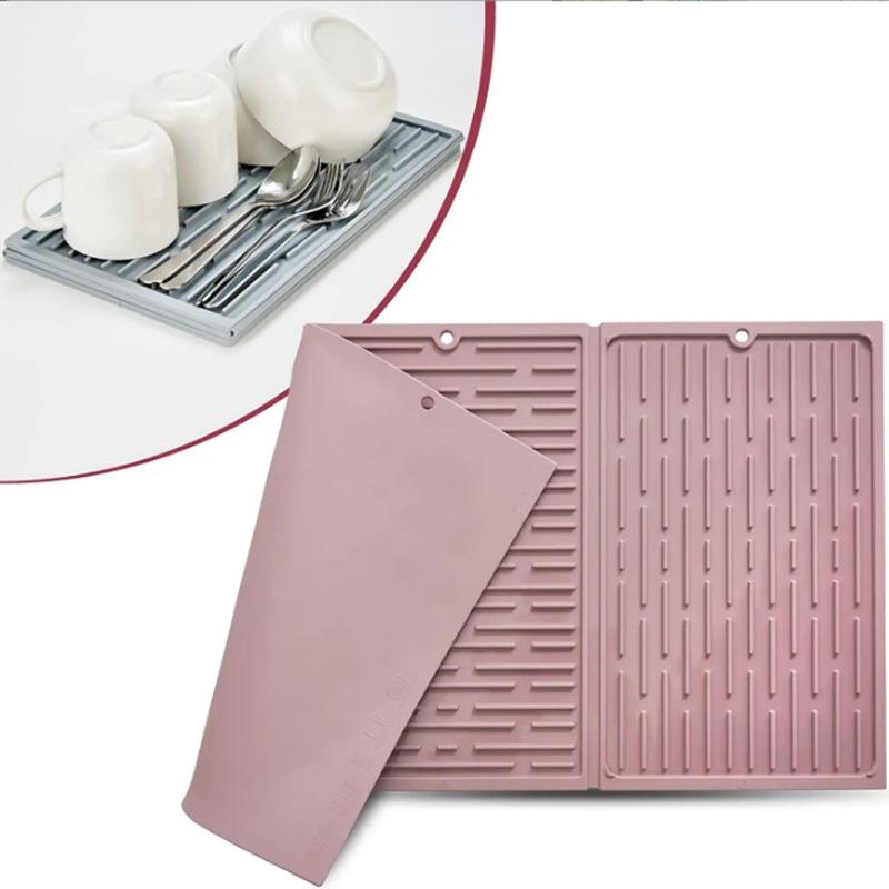 Кухонная большая толстая складная силиконовая подставка для посуды, посуда, сливная противоожоговая теплоизоляционная раковина, складной силиконовый коврик