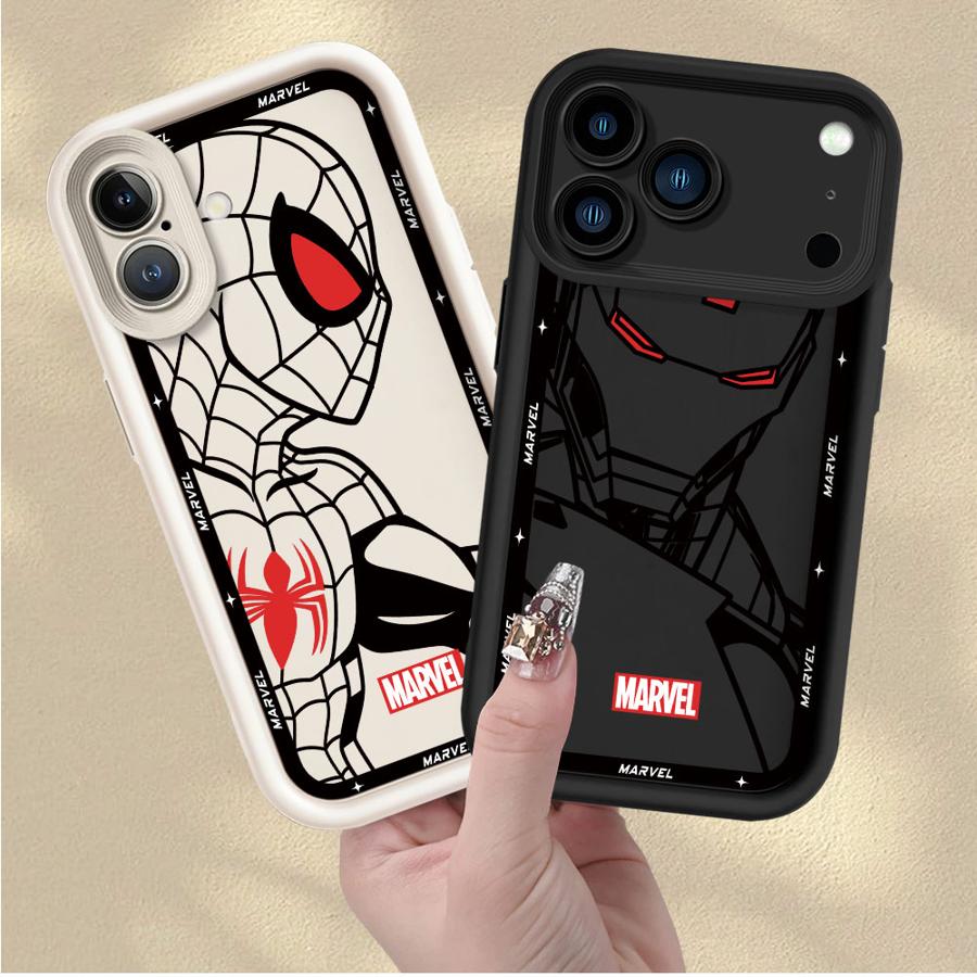 Чехол Marvel Человек-паук Железный человек для iPhone 16e 13 12 11 Pro Max 15 16 14 Plus XS Max XR 17 Air Мягкий чехол