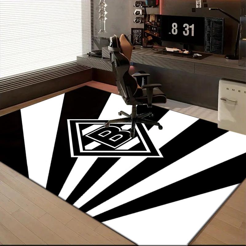 Monchengladbach Emblem Rug for Living Room, Game Rooms, Office, Bedroom, Office Floor Mat Playful Design, fan gifts Christmas decor