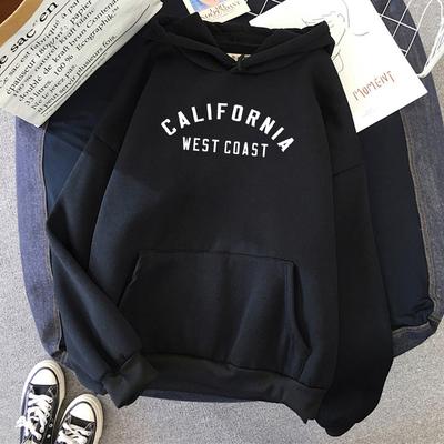 California West Coast Creative Pattern Hoodie Womens Autumn Loose New Hoody O-Neck Casual Hoody Pocket Fleece Womenswear