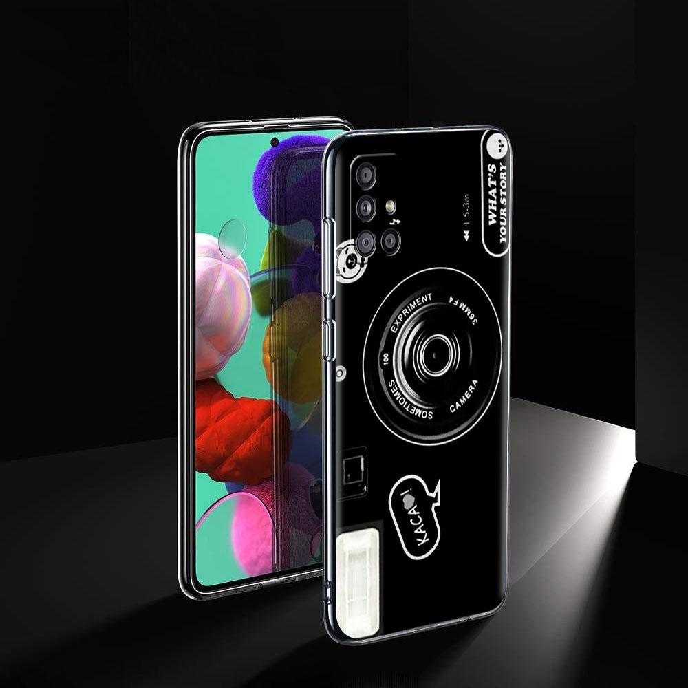 Vintage Camera Cassette Transparent Case For Samsung Galaxy A51 A71 A21s A31 A12 A32 5g A21 Eu A52 4g A41 A11 A22 Phone Cover