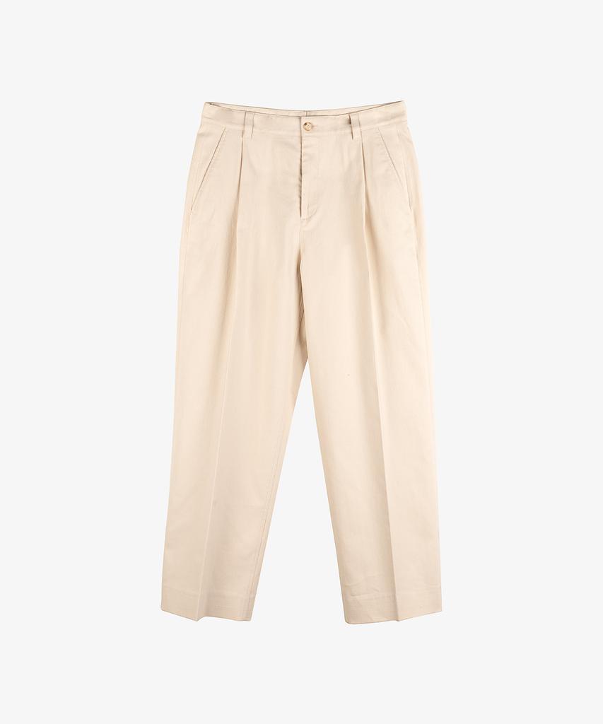 CONNECT KINLOCH [Wide] One-Tuck Stretch Peachskin Pants (Ivory)