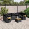 VidaXL Garden Lounge Set with Cushions 8 Pcs, Patio Sofas, Patio Furniture Set, Outdoor Furniture, Black 3259052