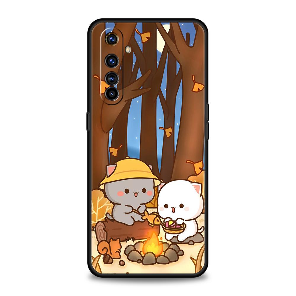 Чехол для телефона Кот Персик и Гома для Realme 8 9 Pro Plus 8i 9i 6 7 GT2 C21 C25 C3 C11 11 Pro 5G Plus Ударопрочный Силиконовый Чехол Сумки
