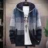 Men's Plush Hooded Cardigan Sweater - 2021 Collection, Thick & Large Size