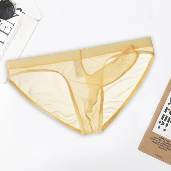 Мужские трусы-слипы с низкой посадкой, 3D хобот слона, однотонные, сексуальные прозрачные трусы из сетки