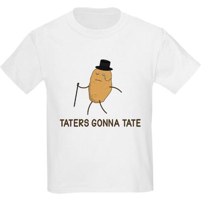 CafePress Хейтеры будут хейтить, а картошка будет татить Футболка для мальчиков и девочек Хлопковая футболка