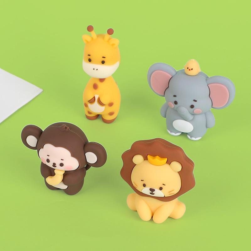 Топпер для торта на день рождения 'Животные джунглей', Лесные животные, Лев, Жираф, Детская вечеринка 'Дикий', Украшения для торта на день рождения, Принадлежности для украшения торта на вечеринку 'Baby Shower'