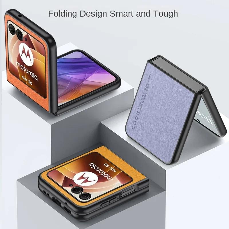 Роскошный чехол из премиальной кожи для Motorola Razr 50 Ultra Moto Razr50 50Ultra 2025 Razr40 2025 Ударопрочный чехол для телефона из твердого пластика
