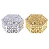 Mini Plastic Hollow Gold Foil Cake Candy Box Wedding Favor Marriage Baby Shower Gift Treat Box Packaging Party Event Supply