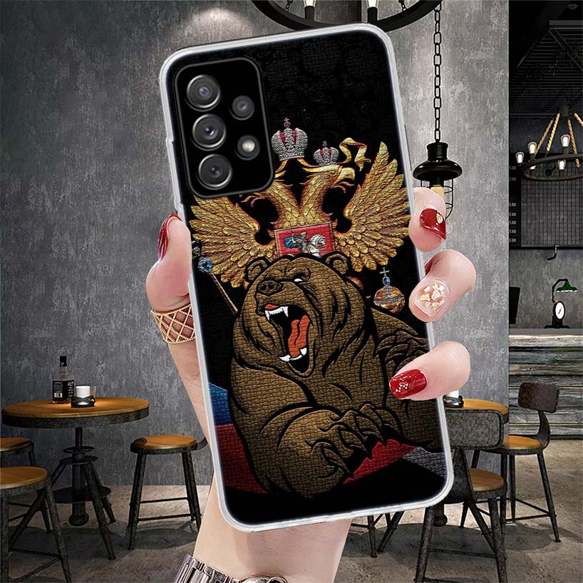 Russia Russian Flags Emblem Soft Phone Case For Samsung Galaxy A13 A14 A15 A16 A17 A53 A54 A55 A56 A57 A33 A34 A35 A36 A37 A23 A
