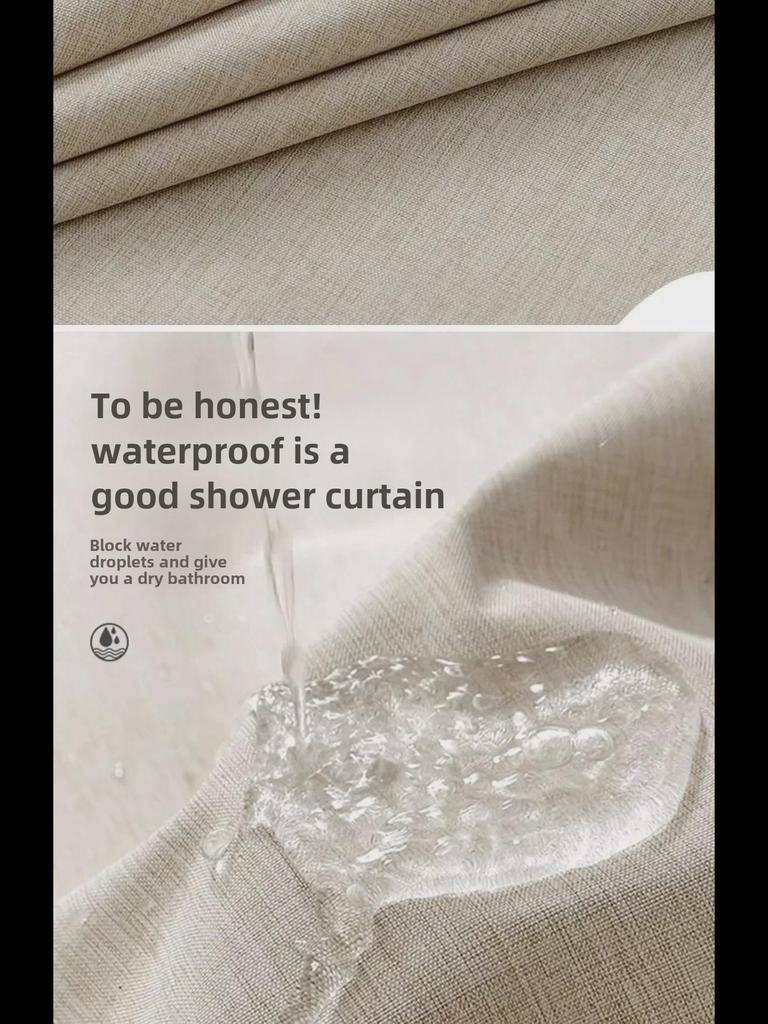 Punch-Free Waterproof Shower Curtain Set with Rod - Mildew-Resistant Bathroom Partition
