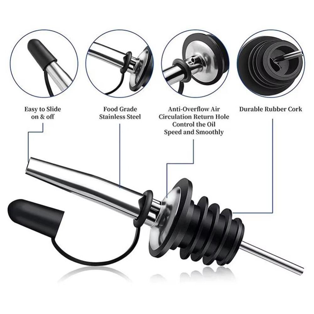 6/12 шт. с резиновыми пылезащитными колпачками Дозаторы для бутылок ликера Самозакрывающийся носик-дозатор для оливкового масла Уксус