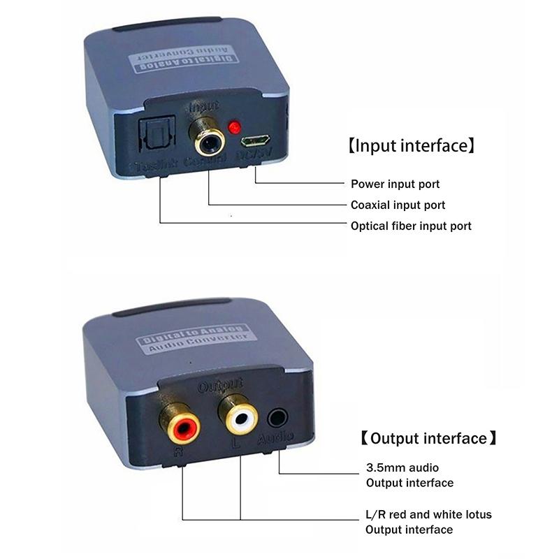 Digital To Analog Converter Dac Audio Optical Toslink Spdif Coaxial Input To L/R 3.5Mm Rca Jack Headphone Amplifier Output