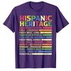 Hispanic Heritage Month National Latino Countries Flag T-Shirt Letters Printed Graphic Tee Top La Herencia Hispana Women Clothes