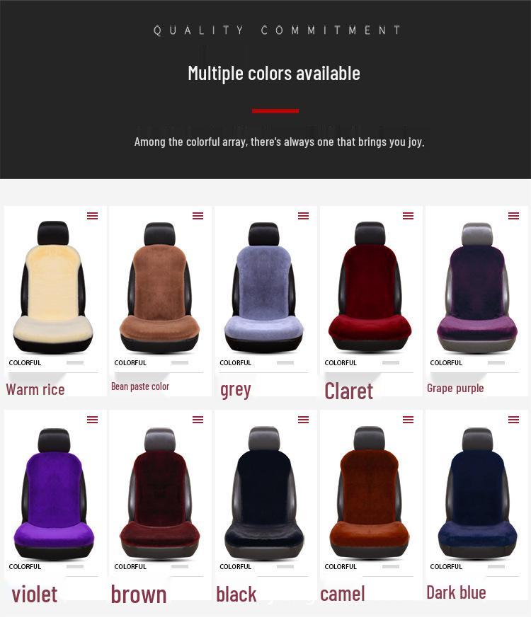 Universal Faux Rabbit Fur Winter Car Seat Cushion Set - 3-Piece, Small, Short Plush, No Backrest
