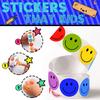 500pcs Happy Smile Face Decal Sticker 3 Rolls Motivational Stickers for Teachers Colorful Behavior Chart Stickers for Student