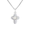Children's Pendant - LÉA &; ARTHUR - CROSS Motif - 375 White Gold - 4-4.5 Mm Cultured Pearls - Natural White