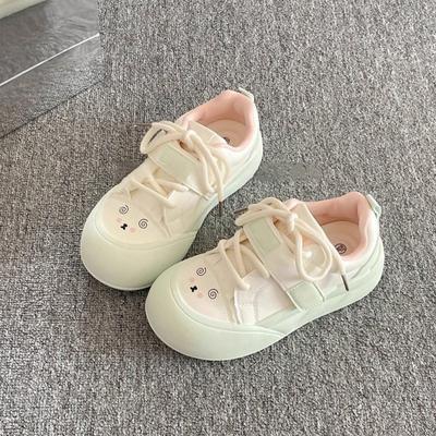 Корейская платформа кампус стиль маленькие белые туфли женские модели осень 2025 новые нишевые модели без повторений кеды хлебные туфли тренд