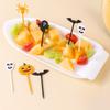 50PCS Plastic Halloween Toothpicks Halloween Cupcake Topper Ghost Bat Spider Fruit Toothpicks Halloween Party Cake Decorations