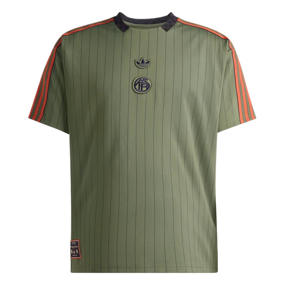 adidas Оригинал ФК Бавария Иконы Трибун Футболка Вышитый Значок Винтажная Универсальная Футболка с Коротким Рукавом Унисекс Топы JM9424