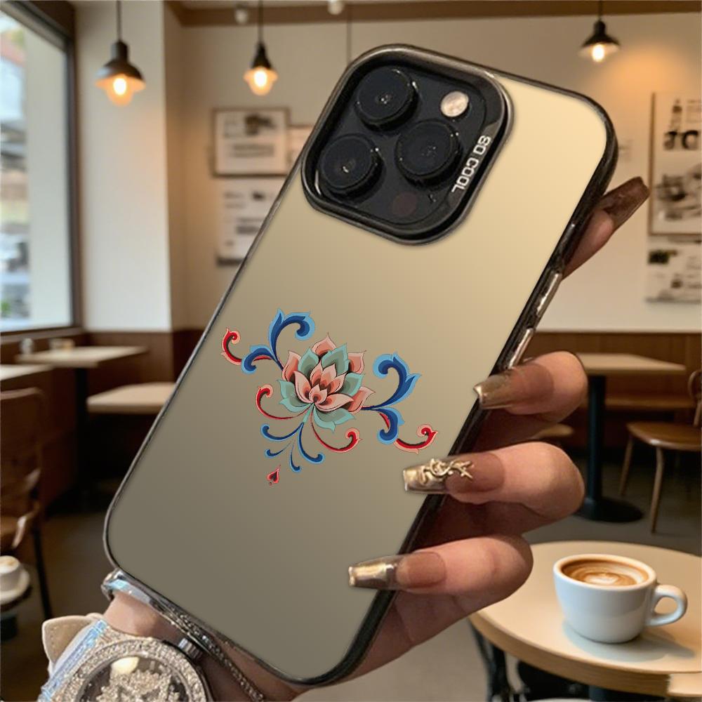 Изящный цветочный узор Жесткий чехол для телефона для Iphone 16 15 14 13 12 11 Pro Max Mini Ударопрочный Защитный чехол от царапин